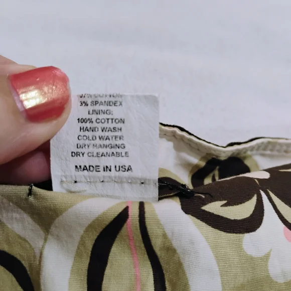 Lapis Cream Floral A-Line Skirt with Pink & Brown Accents - Picture 5 of 10